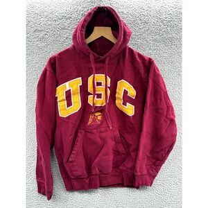 Vintage USC Trojans Sweatshirt Men's Small Hoodie Red Yellow Embroidered Logo